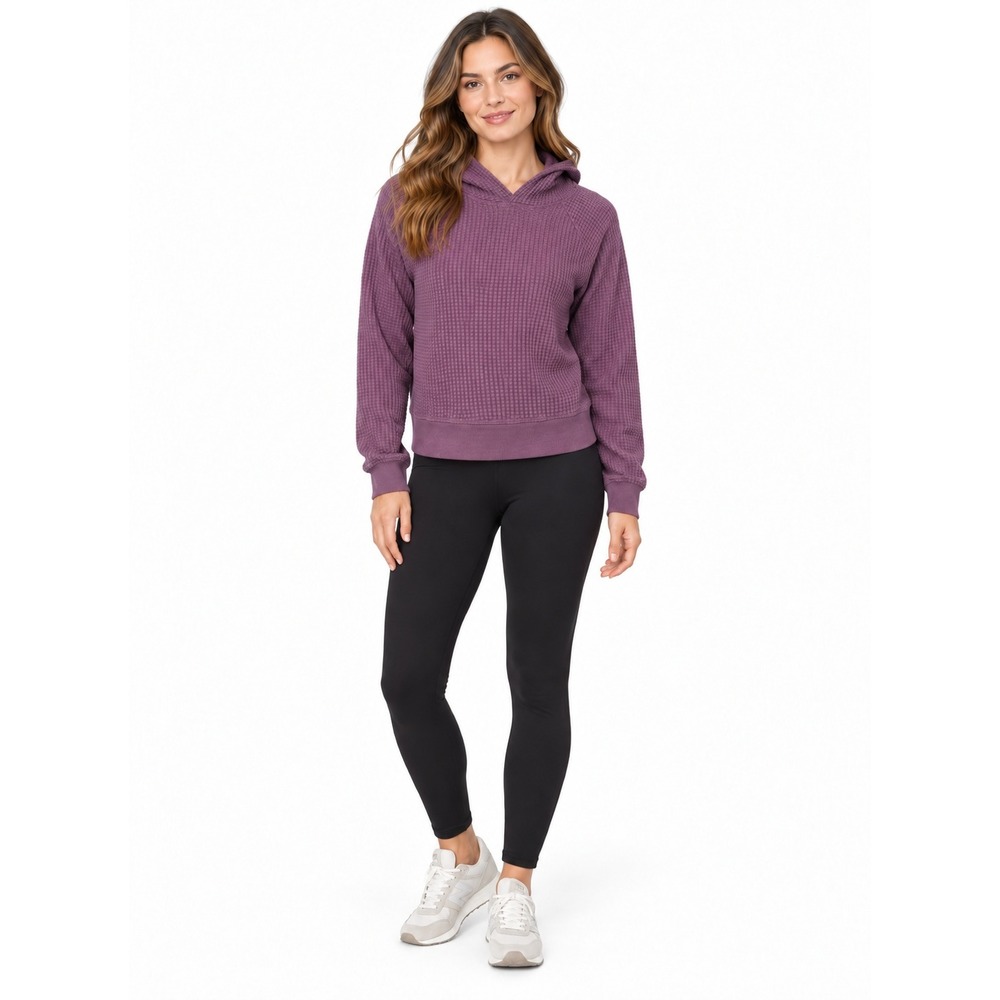 THE NORTH FACE Chabot Waffle Knit Pullover Hoodie Plum Women's S A82ZD